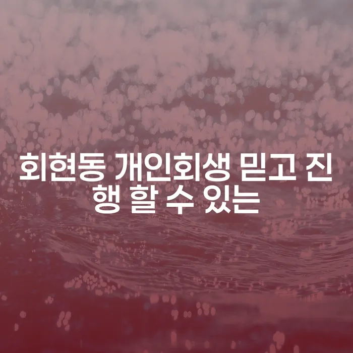 회현동 개인회생 믿고 진행 할 수 있는
