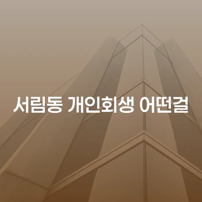 서림동 개인회생 어떤걸