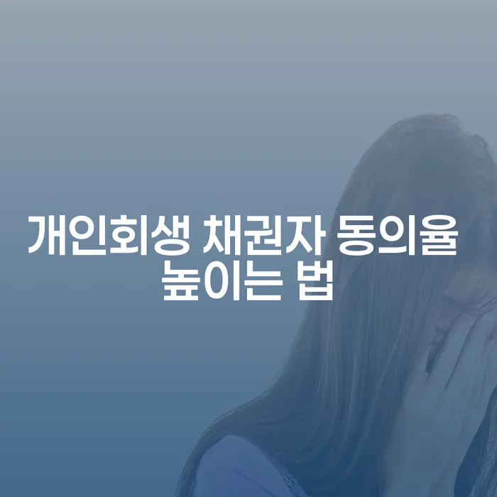 개인회생 채권자 동의율을 높이는 효과적인 방법은 무엇일까요?