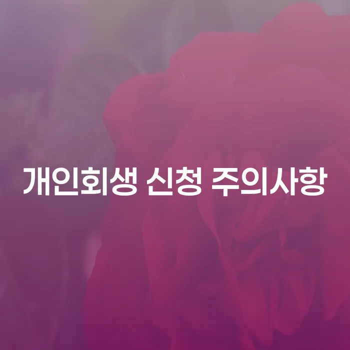 개인회생 신청 주의사항, 무엇을 알아야 할까요?